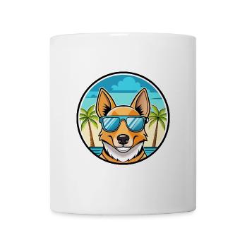 Carolina Dog Breed Cartoon Sunglasses Beach - Mug - white - Front