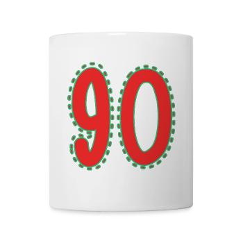 90. 90 JAHRE. 90. JAHRESTAG. 90-JÄHRIGES JUBILÄUM. - Tasse - Weiß - Vorne