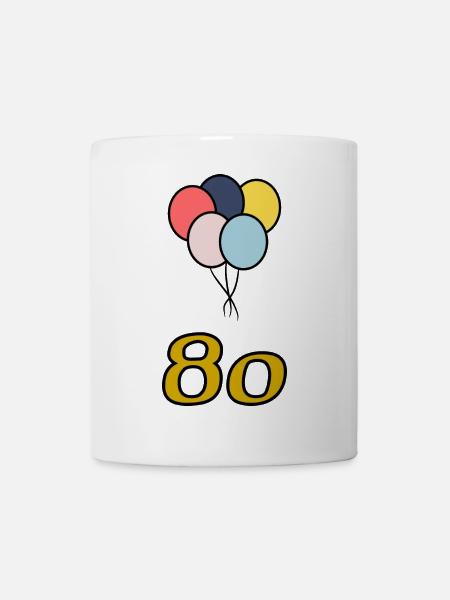80. 80 JAAR. 80ste verjaardag. 80 JAAR JUBILEUM. - Mok - wit
