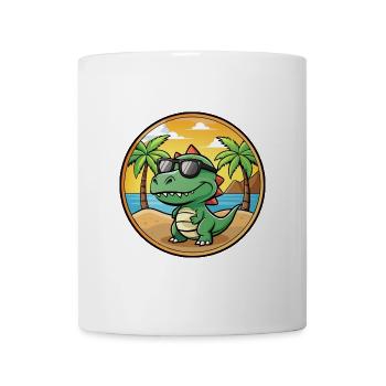 Dinosaurier Lustige Cartoon Sommer Strand Sonnenbrille - Tasse - Weiß - Vorne