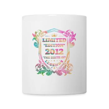 2012 Geburtstag Jahrgang Vintage Regenbogenfarben - Tasse - Weiß - Vorne