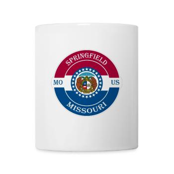 Springfield Missouri Flagge USA Souvenir Abzeichen - Tasse - Weiß - Vorne