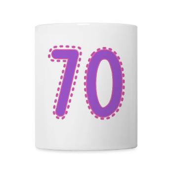 70. 70 JAHRE. 70. JAHRESTAG. 70-JÄHRIGES JUBILÄUM. - Tasse - Weiß - Vorne
