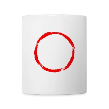 Kreis Symbol Kreisform Rot Bürste - Tasse - Weiß - Vorne
