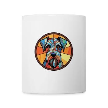 Standard-Schnauzer-Hunderasse buntes Aquarell - Tasse - Weiß - Vorne