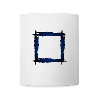 Quadrat Rahmen - Tasse - Weiß - Vorne