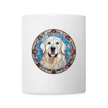 Große Pyrenäen Hunderasse Aquarellglas - Tasse - Weiß - Vorne