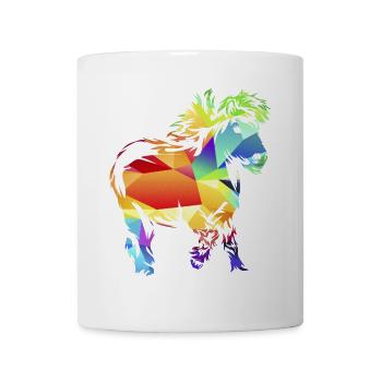 Zotteliges Shetlandpony Pferdemädchen - Tasse - Weiß - Vorne
