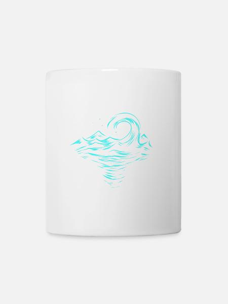 Türkise Welle Meer Surfen - Tasse - Weiß