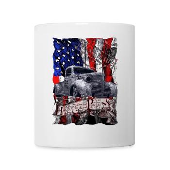 Patriotischer Oldtimer Collage - Tasse - Weiß - Vorne