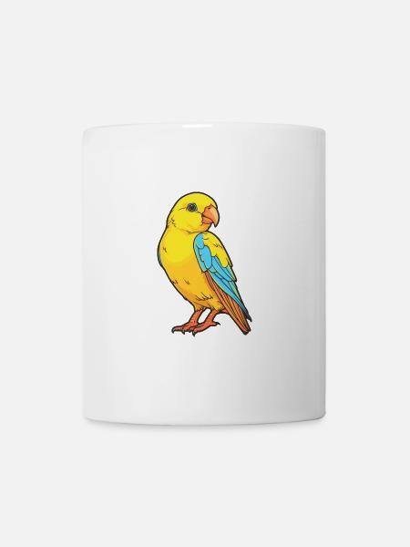 Kanarienvogel Buntes Aquarell Cartoon Kawaii Tier - Tasse - Weiß