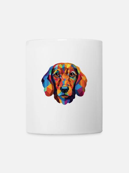 Dackel Hund Rasse Aquarell Glas Illustration - Tasse - Weiß