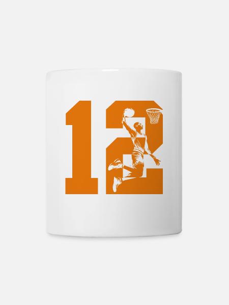 NUMMER 12 BASKETBALL 12. GEBURTSTAG - Tasse - Weiß