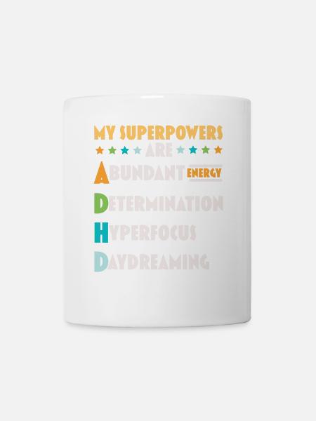 Meine Superkräfte sind ADHS Anders denken - Tasse - Weiß