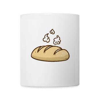 Knuspriges Baguette Frühstücksbrot - Tasse - Weiß - Vorne
