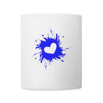 Herz Fleck Tinte Blau - Tasse - Weiß - Vorne