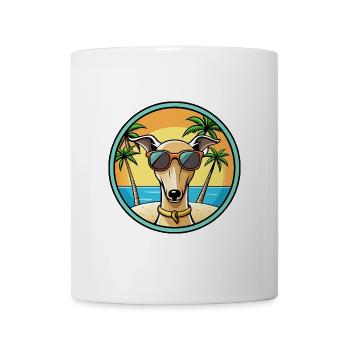 Italienischer Windhund Hunderasse Cartoon Sonnenbrille Strand - Tasse - Weiß - Vorne