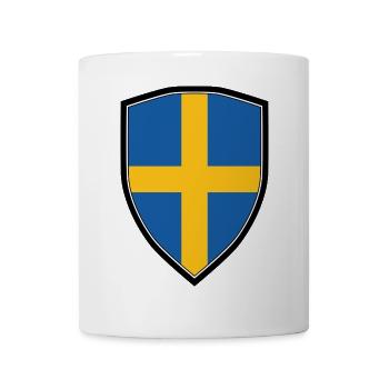 SWEDEN FLAG SHIELD - Mug - white - Front