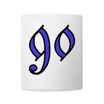 90. 90 JAHRE. 90. JAHRESTAG. 90-JÄHRIGES JUBILÄUM. - Tasse - Weiß - Vorne