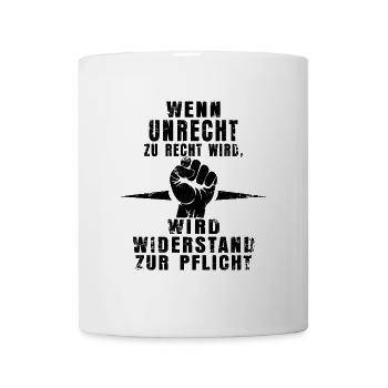 Resistance Is Mandatory - Statement Shirt - Mug - white - Front