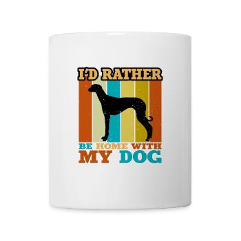 Alte kroatische Windhund Hund Silhouette Retro Sonne - Tasse - Weiß - Vorne