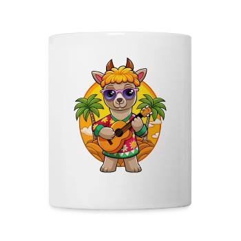 Funny Alpaca Cartoon Summer Beach Sunglasses - Mug - white - Front