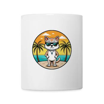 Burmilla Cat Breed Cartoon Lunettes de soleil Beach - Mug blanc - blanc - Devant