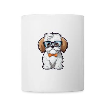 Malteser Shih Tzu Hund Rasse Aquarell Cartoon Kawa - Tasse - Weiß - Vorne