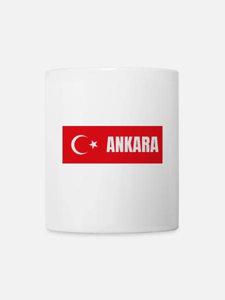 Ankara City in Turkish Flag - Mug - white