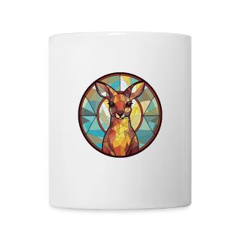 Känguru Buntes Aquarell Tier Illustration - Tasse - Weiß - Vorne