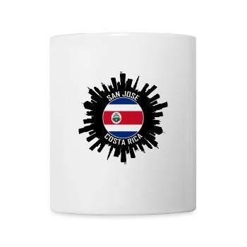 San Jose Skyline Costa Rica Flagge Reise-Souvenir - Tasse - Weiß - Vorne