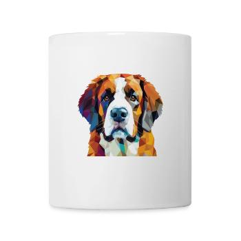 Bernhardiner Hunderasse Aquarell Glas Illustration - Tasse - Weiß - Vorne