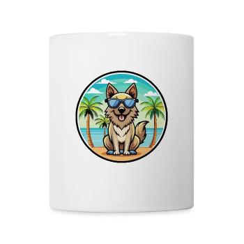 Carpathian Shepherd Dog Breed Cartoon Sunglasses - Mug - white - Front