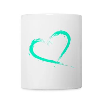 Herz Design Türkis Vektor neu - Tasse - Weiß - Vorne