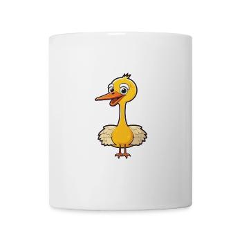 Kranich-Karikatur-Kawaii-Aquarell-Illustration - Tasse - Weiß - Vorne