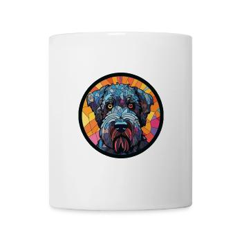 Schwarz Russischer Terrier Hunderasse Aquarellglas - Tasse - Weiß - Vorne