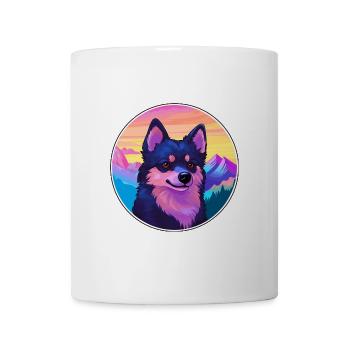 Schipperke Hunderasse Cartoon Kawaii Aquarell - Tasse - Weiß - Vorne