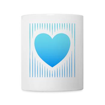 blaues Herz blaue Linien - Tasse - Weiß - Vorne