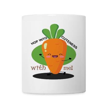"Hüpf mit mir in die Niedlichkeit!" - Tasse - Weiß - Vorne