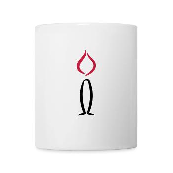 Kerze - Tasse - Weiß - Vorne