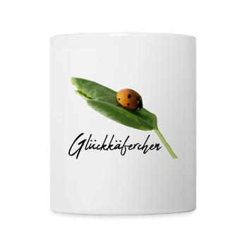 Glückskäferchen Marienkäfer Glücksbringer - Tasse - Weiß - Vorne