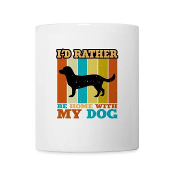 Alpine Dachsbracke Hund Silhouette Retro Sunset - Tasse - Weiß - Vorne