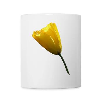 gelber Mohn Klatschmohn Mohnblume - Tasse - Weiß - Vorne