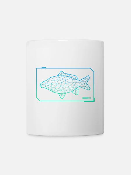 Karpfen Angeln Polygon Fisch Karpfen Angler - Tasse - Weiß