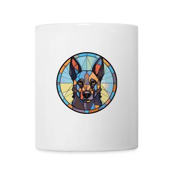 Belgischer Schäferhund Groenendael Hunderasse Aquarell - Tasse - Weiß - Vorne