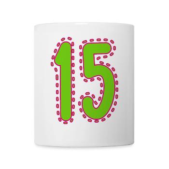 15. 15 ANS. 15e ANNIVERSAIRE. ANNIVERSAIRE 15 ANS. - Mug blanc - blanc - Devant