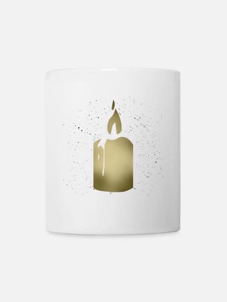 Goldene Kerze Lichtzauber - Tasse - Weiß