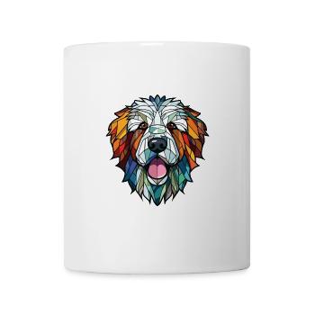 Pyrenäen-Schäferhund-Rasse buntes Aquarell - Tasse - Weiß - Vorne