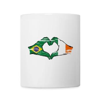Brésil Irlande Drapeau Aiguilles Coeur Forme Utilisé - Mug blanc - blanc - Devant
