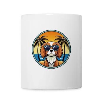 Cavalier King Charles Spaniel Dog Breed Cartoon - Mug - white - Front